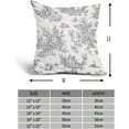 thumbnail image 5 of French Country Pillow Covers Set of 2 18x18 Inch Vintage Toile Grey Cotton Linen Polyester Decorative Throw Pillow Case Cushion Cover for Bedroom Sofa Living Room Couch Chair Office, 5 of 6