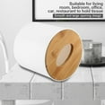 thumbnail image 3 of Napkin Case, Removable Bamboo/Wood Cover Plastic Tissue Box Holder Storage Organizer for Home Car Office for Bathroom Vanity Countertop, Night Stands, Office Desk & Car, 3 of 7