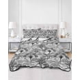 thumbnail image 3 of Grey Tropical Leaves Full Size Down Alternative Comforter, Lightweight Comforter Quilt Bedding Set with Pillow Shams Summer Palm Trees Botanical All Seasons Bed Comforter Duvet Insert 78"x90", 3 of 7
