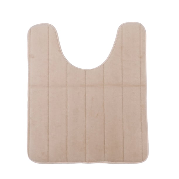 Calentador de algodón más grueso para baño en forma de U, 50x60, tela lavable y elástica, almohadillas universales para funda de asiento de inodoro (bronceado claro)