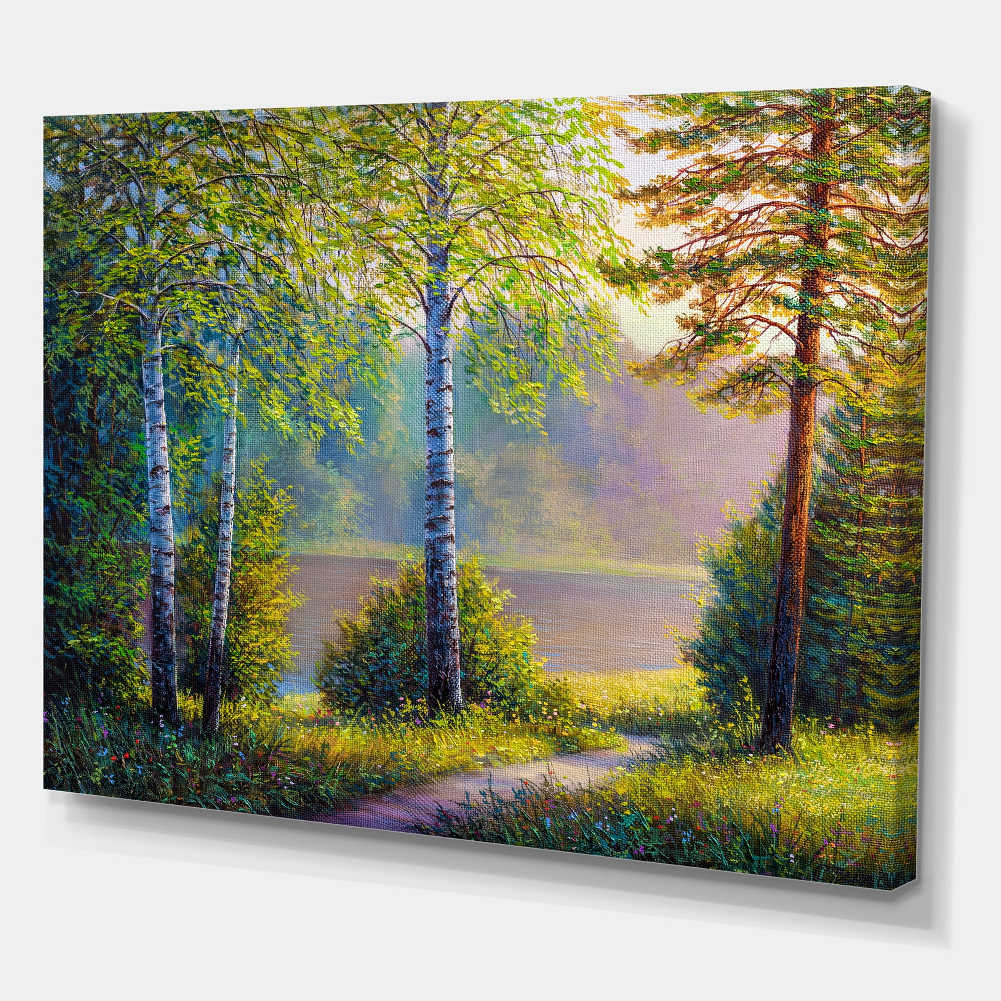 Designart ' Subtle Sunset Light Through The Trees I ' Traditional Canvas Wall Art Print