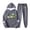 Gray, variant on ClodeEU Women's 2 Piece Flowers Print Sportswear Set ,Round Neck Long Sleeve Sweatshirts and Cuffed Joggers Set B-White,Womens Plus XL