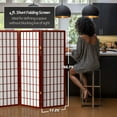 thumbnail image 3 of Red Lantern 4 ft. Short Window Pane Shoji Screen - Rosewood - 5 Panels, 3 of 7