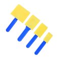 thumbnail image 4 of DEEPCRAFF 12Pcs Art Painting Sponge Brush Blue Compact Design Safe Smooth Material for Painting and Crafts, 4 of 8