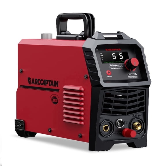 ARCCAPTAIN 55 Amp Plasma Cutter Non-High Frequency, Large LED Digital Display Non-Touch Pilot Arc, Digital DC Inverter 110/220V Dual Voltage Plasma CUT-55