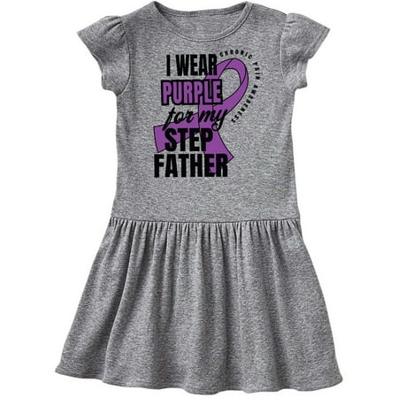 

Inktastic Chronic Pain I Wear Purple For My Step Father Gift Toddler Girl Dress