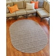 thumbnail image 4 of Unique Loom Outdoor Striped Collection Area Rug - Maia (5' 3" x 8' Oval Natural/Black), 4 of 9