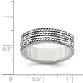 thumbnail image 2 of White Sterling Silver Ring Band Men's Antiqued, 2 of 2