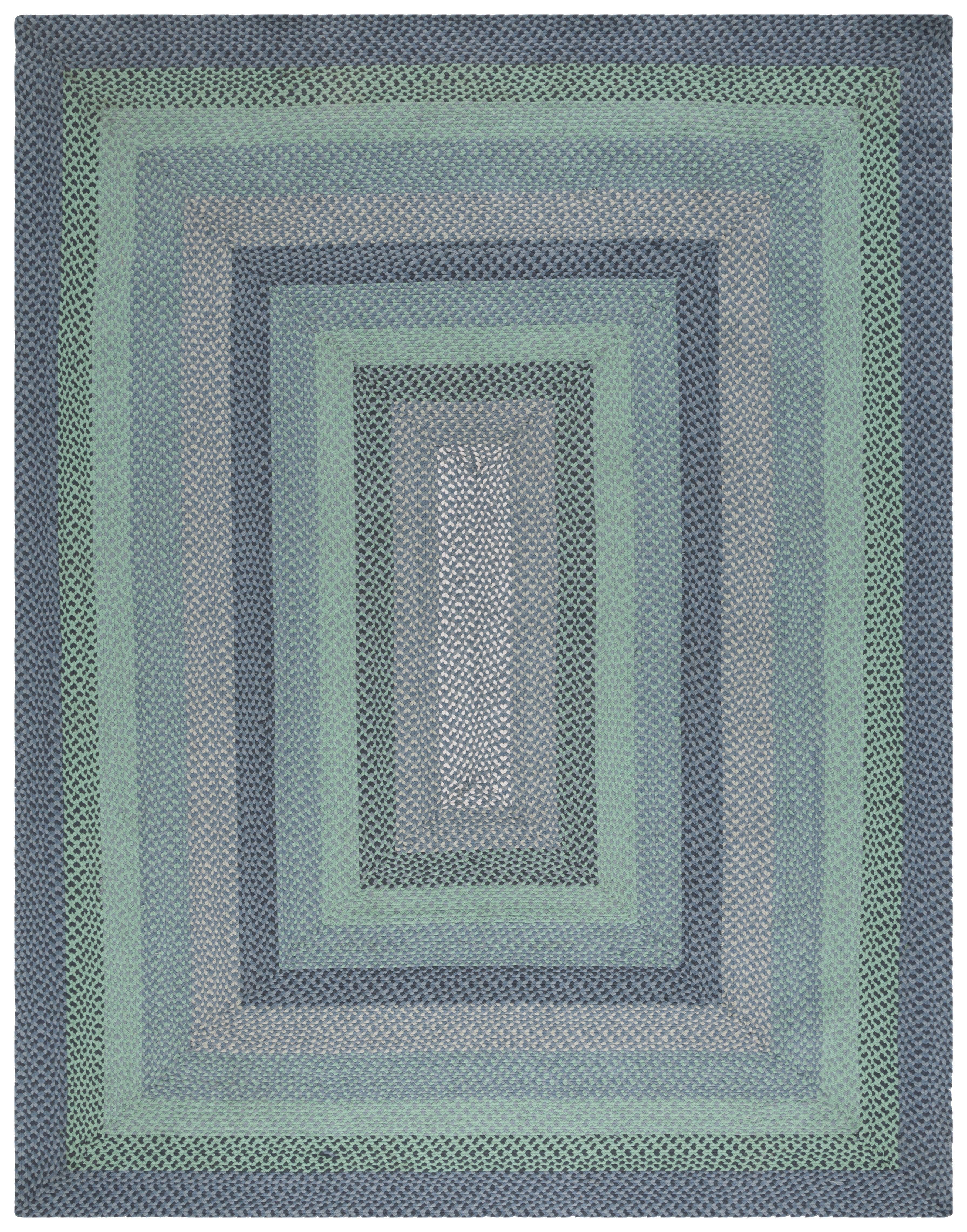 SAFAVIEH Braided Claes Bordered Reversible Area Rug, Gray/Green, 8' x 10'