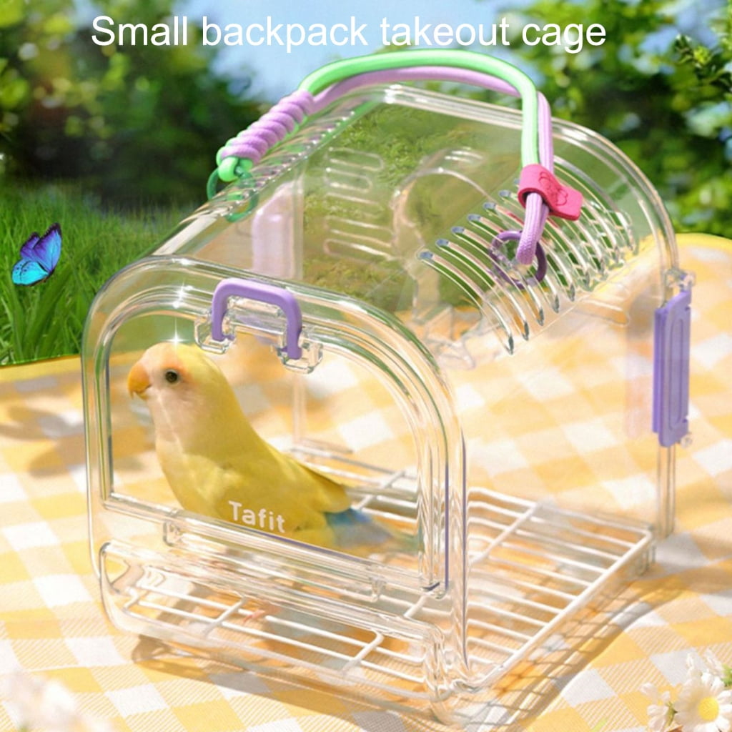 WINDLAND Light weight Pet Carriers Transparents Portable Bird Cage With Removable Tray