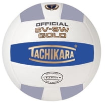 Tachikara Volleyball, Leather College Blue/White/Silver Gray, 2 lbs