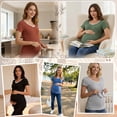 thumbnail image 3 of Casual Ribbed Scoop Neck Short Sleeve Maternity Top, 3 of 8