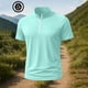 thumbnail image 5 of pstuiky Mangas cortas para hombre, Camiseta deportiva de verano para hombre, de color liso, ajustada, con cremallera, de manga corta y cuello alto camisas casuales para hombre m, 5 of 5