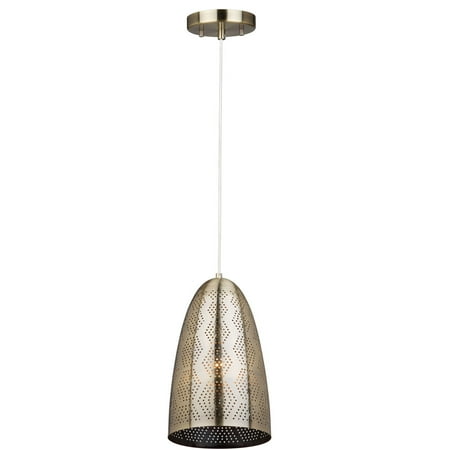 106 Vintage Brass Finish - Pendants 1 Light Bulb Fixture With Vintage Brass Finish Metal Medium 8