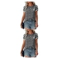 thumbnail image 4 of sweethay Camiseta de mujer, camisa informal estampada, senderismo, compras, viaje, blusa, ropa de diario de verano, Top, ropa femenina, regalos Type10 NO10, 4 of 6