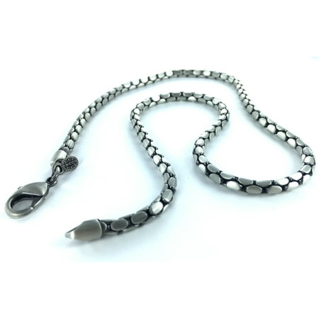 Rattan Hanging Chair Australia JEWELRY - 22 Snake Chain Necklace (F14) - SNAKE - Matte Real Silver Finish - Tribal Jewery for Men ()