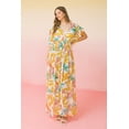 thumbnail image 4 of Flying Tomato Women's Tropical Print Cover Up Maxi Kimono (M, Ivory), 4 of 4