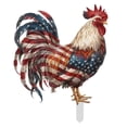 thumbnail image 2 of Dongrere 4th of July Rooster Garden Stake, Patriotic Plastic Yard Art with American Flag, Chicken Ground Stake for Memorial Day, Independence Day Outdoor Decor, 7.9x9.8 Inch, 2 of 7