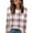 Pink_#05, variant on Nokdvo Women Sweatshirt Fall Winter Plaid Round Neck Pullover Long Sleeve Casual Loose Fit Tops,Beige XL