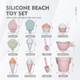 thumbnail image 2 of Set de silicona MarcZero de 17 piezas de Beach Toys para niños pequeños, color rosa, 2 of 9