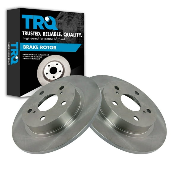 TRQ Rear Brake Rotors Set Solid Fits Select 2011-2016 Scion tC