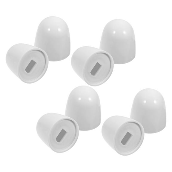 Worgeous  8 PCS Toilet Decorative Cover Parts Knob Covers Tank Caps White