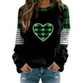 thumbnail image 2 of Gamivast Women's St Patrick's Day Sweatshirt Plus Size Heart Graphic Raglan Long Sleeve Tops Trendy Color Block Crew Neck Blouse Loose Casual Tshirts, 2 of 5