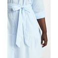 thumbnail image 4 of Terra & Sky Women's Plus Size Tiered Shirt Dress with Long Sleeves, Sizes 0X-5X, 4 of 5