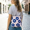 thumbnail image 5 of Women Tote Handmade Crochet Flower Tote Knit Floral Purse Bag Boho Beach Handbags Crossbody Shoulder Bag For Vacation, 5 of 6