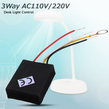 3 Way Dimmer Wiring 3 Way 110/220V Table Desk Light Lamp Touch Switch Control Sensor Dimmer Repair for Bulbs ()