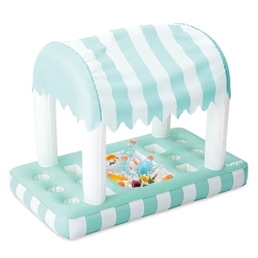Funsicle Sip & Float, 4ft Inflatable Pool Bar, Floating Cooler & Cup Holders, Age 14 & up