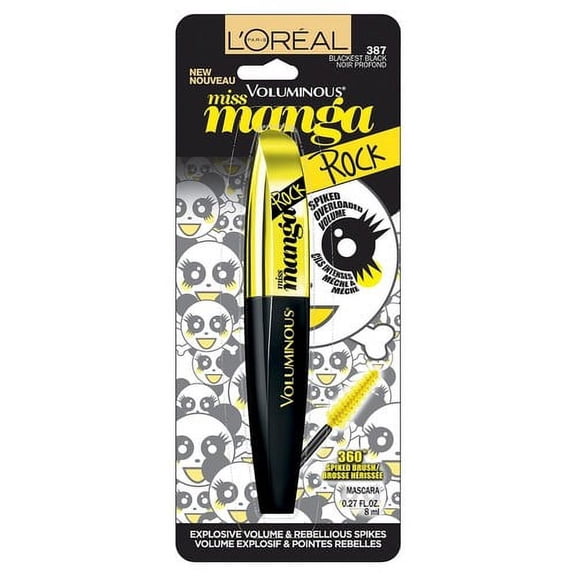 L'Oreal Paris Voluminous Miss Manga Rock Mascara, Blackest Black