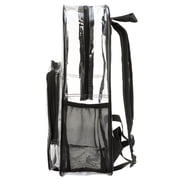 K-Cliffs Unisex Clear Backpack See Through School Bags Basic Transparent Student Bookbag, Black
