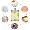 thumbnail image 4 of Yellow Lotus Garden Cotton Swabs Cans Translucent Plastic Canisters Dustproof Lid for Bathroom Storage, 4 of 7