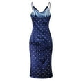 thumbnail image 4 of IROINNID Women's Sleeveless Prints Sheath Dress Fashion Casual Drawstring Sexy Polka Dot Dress V-Neck Below The Knee Dress, 4 of 7