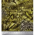 thumbnail image 1 of Soimoi Green Rayon Fabric Fish & Leopard Animal Skin Decor Fabric Printed Yard 56 Inch Wide, 1 of 3