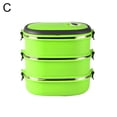 thumbnail image 1 of Biplut 1/2/3 Layer Rectangle Stainless Steel Thermal Lunch Box Food Storage Container (Green,Three Layer*), 1 of 13