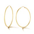 thumbnail image 3 of 14k Yellow Gold Women's Endless Tube Hoop Earrings 1.5mm Thick x 35mm Diameter, 3 of 7