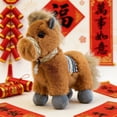 thumbnail image 6 of XIAHAO Walking Pony Toy, Interactive Horse Plush Toy Stuffed Animal with Sound Tail, 9'' Cute Tummy Time Toys Walking Horse Plushie Christmas Birthday Gifts for Toddlers & Kids, Brown, 6 of 7