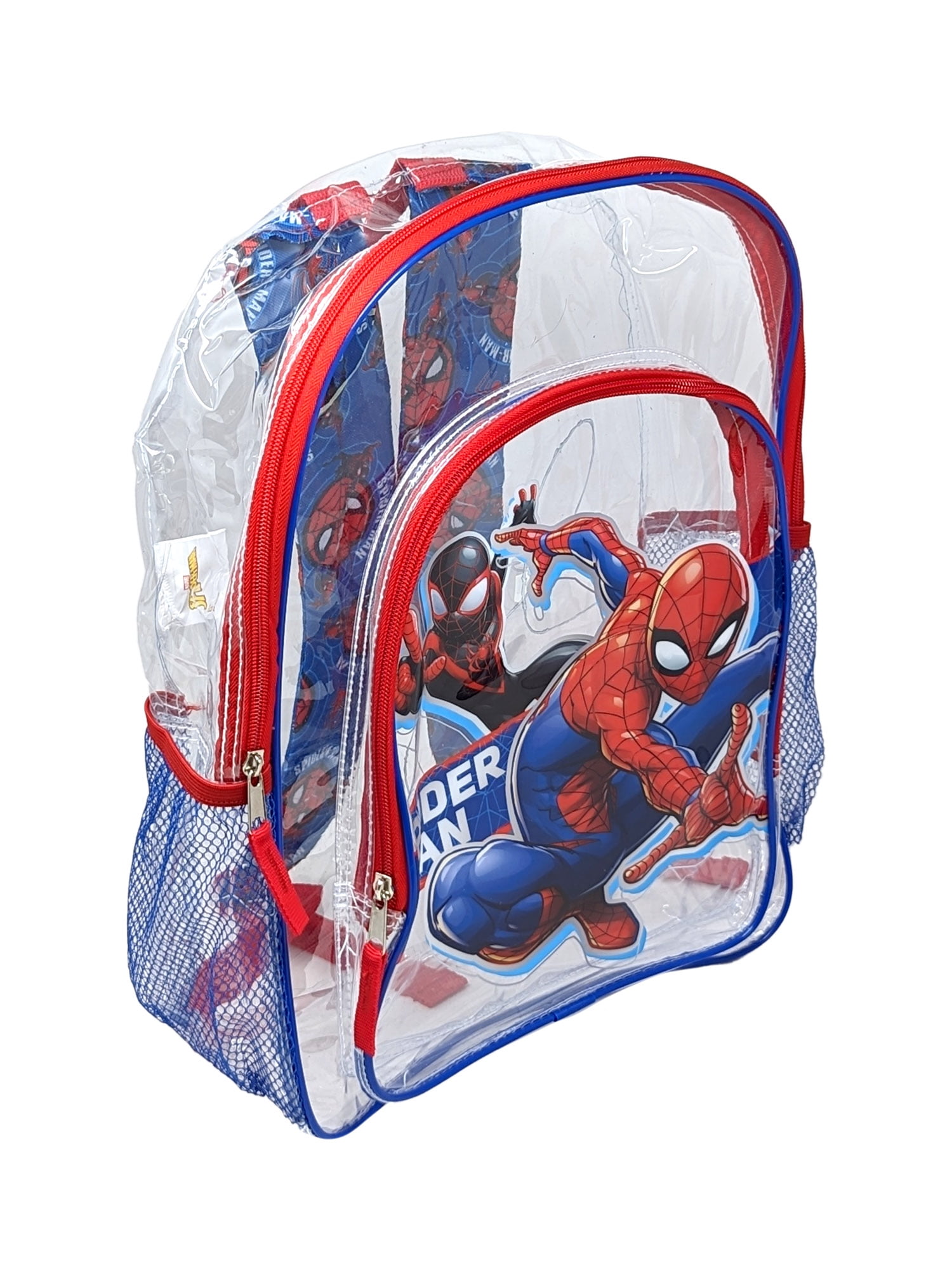 Spider-Man Backpack Clear Transparent 16" Miles Morales Marvel Boys Kids