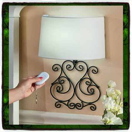 Wall Lamp Remote Controlled Scrolled Elegant Metal Led Sconce Wall Lamp Remote Controlled Scrolled Elegant Metal Led Sconce Battery Operated Light Br Shade Adjule
