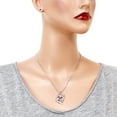 thumbnail image 2 of Double Dolphin Pendant Necklace Rhinestone Crystal Rhodium High Polished J0097-PK, 2 of 3