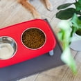 thumbnail image 5 of Messy Mutts Elevated Double Feeder with Stainless Bowls | Adjustable Height 3”, 5”, or 10” | Adjustable Standing Feeder for Dogs | 5 Cups per Bowl | Watermelon, 5 of 6