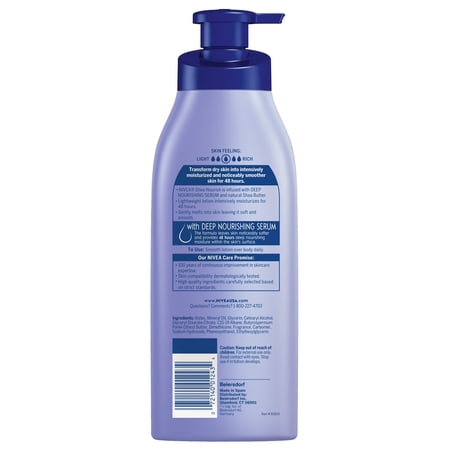 NIVEA Shea Nourish Body Lotion, Dry Skin Lotion with Shea Butter, 16.9 Fl Oz Pump Bottle - Image 3