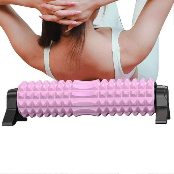 Yoga Roller Tissue Massager Portable Ergonomic Massager for Workout Sports Yoga Gym Fitness Legs Back Pink