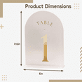 thumbnail image 4 of 15 Pcs Acrylic Table Numbers, Frosted Arch-Shaped Wedding Reception Decor, Gold Numbers, 7 x 5 in / 18.1 x 12.7 cm, with Bases, for Parties, Banquets, 4 of 5