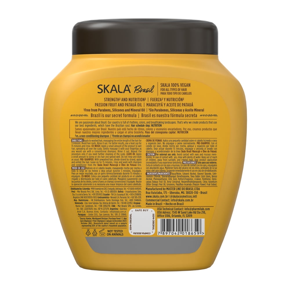 Skala Passion Fruit & Patua Oil 2-in-1 Hair Treatment Cream & Leave-In Conditioner for Strength & Hydration, 35.2 oz