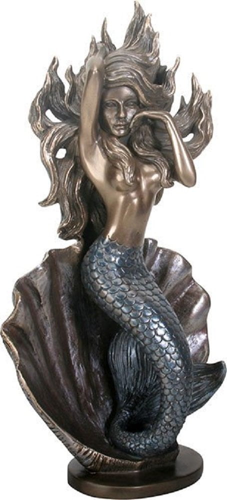 Mermaid Sitting Up Finish Sculpture Figure.Add vibrancy and whimsy to your space 