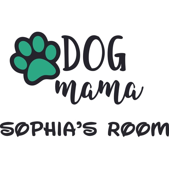 Dog Mama Pet Puppy Dogs Bone Collar Customized Wall Decal - Custom Vinyl Wall Art - Personalized Name - Baby Girls Boys Kids Bedroom Wall Decal Room Decor Wall Stickers Decoration Size (20x40 inch)