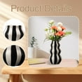 thumbnail image 6 of CoudarTitie Painted Striped Ceramic Vase Flower Arrangement Craft Decorative Minimalist Home Black, 6 of 9